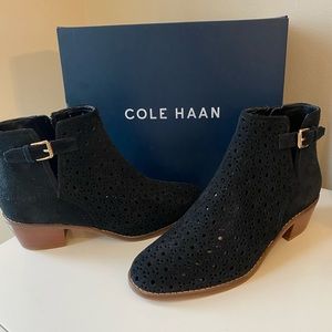 Cole Haan Perforated Suede Ankle Bootie -NIB